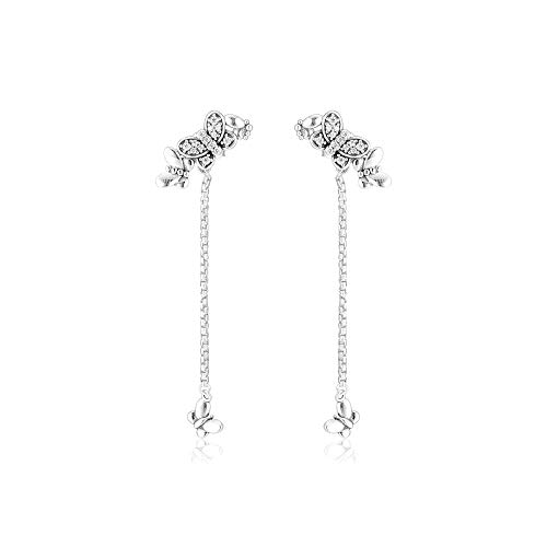 PANDOCCI 2019 frühling Bedazzling Schmetterlinge hängen Ohrringe für Frauen 925 Silber DIY passt für original Pandora armbänder Charme modeschmuck