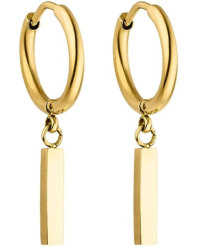 PURELEI® Huli Creole Ohrringe (Gold) – Damenohrringe aus langlebigem Edelstahl – Wasserfeste Ohrringe Damen – 1,56 cm Durchmesser – Modeschmuck für deinen individuellen Look