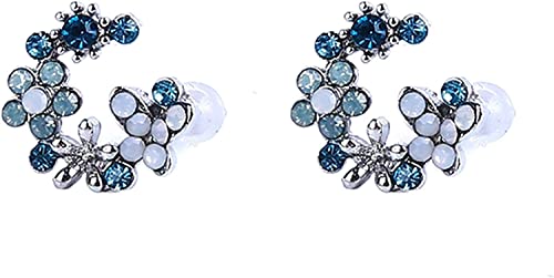 Kristall- Zirkon- Blumen- Creolen, süße Kreis- Blumen- Ohrringe, Schmuck für Frauen und Mädchen